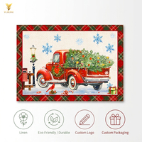 Ychon Neuerscheinung Weihnachtsmuster-Tischsets Individuell Bedruckte Tischsets Wärmeisolierende Tischmatten Weihnachtsdekoration