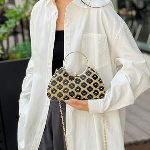 महिलाओं के लिए क्लच पर्स पर्स शाम की बैग शादी और पार्टी के लिए रैइनस्टोन चेन के साथ - Product Image 1