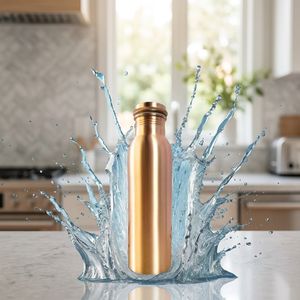 Bouteille d'eau classique en cuivre 1L, anti-fuite, vaisselle ayurvédique, multi-usages pour la maison et le bureau, export mondial en gros - Product Image 4