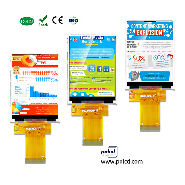 Polcd Chinese Manufacturer Touch 8080 MCU 16bit Interface Screen 2.8 Inch Size Tft Lcd Module Panel