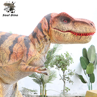 Costume de dinosaure réaliste personnalisé 2026, T-Rex marron interactif pour parc d'aventure, adulte
