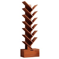 Étagère bibliothèque moderne minimaliste multi-niveaux en bois massif en forme d'arbre, meuble de rangement pour salon, sur pied/murale