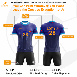 Maillots de football respirants à manches courtes avec logo imprimé, ensembles de survêtements d'entraînement, vêtements de sport pour hommes, vêtements de sport d'été - Product Image 1