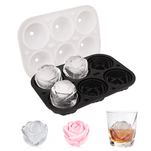 Moule à glaçons en silicone en forme de rose à 6 cavités avec couvercle entonnoir, fabricant de sphères de <span class=keywords><strong>glace</strong></span> 3D en forme de fleur, vente en gros directe d'usine - Product Image 6