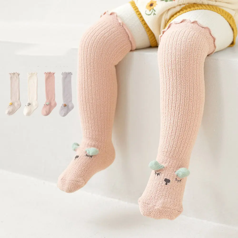 Autumn and Winter Coral Velvet Thickened Baby Socks Girls Cotton Long Tube Socks Infant Toddler Knee High Loose Socks