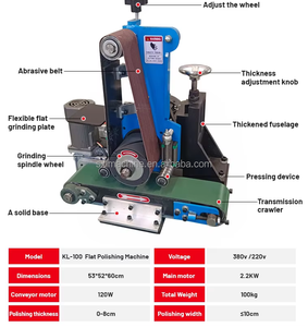 Bewegliche Metalls chleif vorrichtung mit kleinem Band und Förderband für flache Oberflächen - Product Image 5