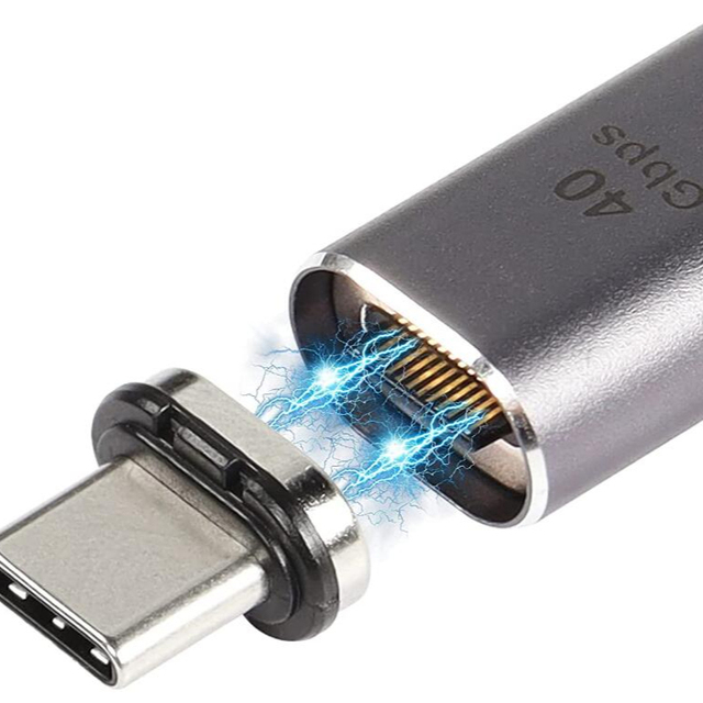 40Gbps 24Pin USB C Magnetic Adapter USB4.0 PD 100W 40Gb/s Quick Charge & Data Transfer 4K60Hz Video Output