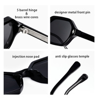 Design de mode carré polygone lunettes personnaliser Logo à la mode unisexe lunettes de soleil CP métal noyau lunettes UV400 lentilles pour hommes femmes