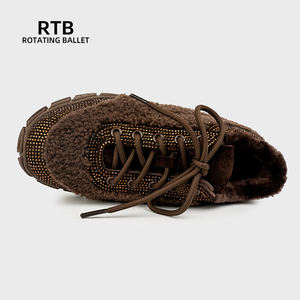 Botas de Nieve para Mujer para Invierno de Piel de Oveja con Forro de Pelo Suela de Goma Antideslizante <span class=keywords><strong>Zapatos</strong></span> Bonitos Casuales para Exteriores para Chicas - Product Image 5