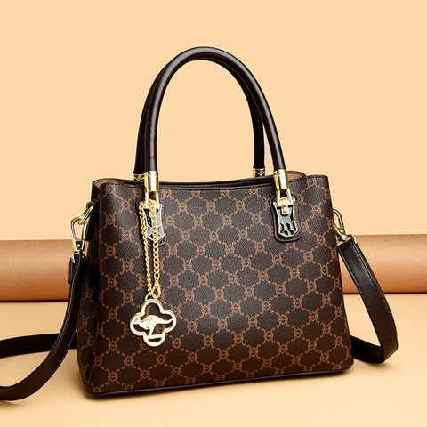2025 Women's PU Leather Handbag Fashion Shoulder Bag Messenger Bag Handbag with Zipper Closure High Quality Large Top Stachle