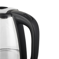 Nouvelle conception Bouilloire électrique en verre borosilicate noir de 1,8 L 1500 W pour faire bouillir l'eau