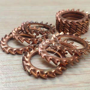 Rondelle a Molla in Bronzo Yushung Grado Marino C65100 Rondelle di Sicurezza in Bronzo al Silicio a Taglio Medio # 6 -7/8\" B18.21.1 - Product Image 2