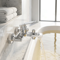 Robinet de bain-douche moderne personnalisé en laiton chromé avec poignée unique en zinc et valve en céramique pour salle de bain