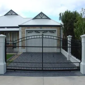OEM ODM Factory Directed Sale House Gates Garden Gates Steel Iron Fence Gate Zink Steel Powder Coating Driveway Gate