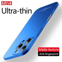 Pour iPhone 16 Pro Max iPhone16 Coque arrière MSVII PC Ultra mince mat anti-empreintes digitales dur antichoc étui de protection pour téléphone