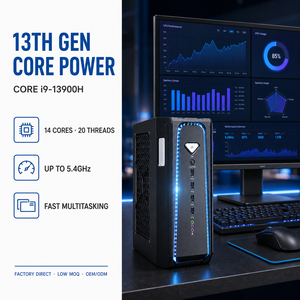 Mini PC de jeu I9-14900F RTX 5070 12G DDR5 64 Go avec extension de baies M.2 NVMe 2xSATA, WiFi 6, Windows, Linux, Ubuntu, PC de bureau fin - Product Image 1