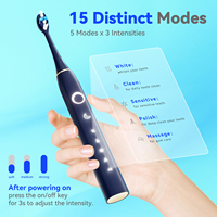 Sikat Gigi Rechargeable OEM 15 Mode Smart Timer Sensor Tekanan IPX7 Pengisian Daya Nirkabel Dengan Kotak Sterilisasi