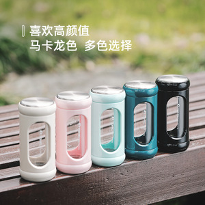 Vaso de vidrio mini de doble pared Tomic, botella de agua portátil a prueba de golpes para mujeres, uso en verano - Product Image 5