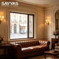 Ventana Abatible de Madera Revestida de Aluminio W-FL95-IW Personalizada de Sayyas con Vidrio de Triple Panel y Resistencia Mejorada a la Intemperie