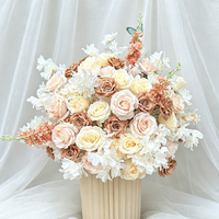 Bola de Flores Artificiales de Hortensia y Rosa de 70CM para Decoración de Bodas, Caminos de Mesa, Exhibiciones y Salas de Exposición