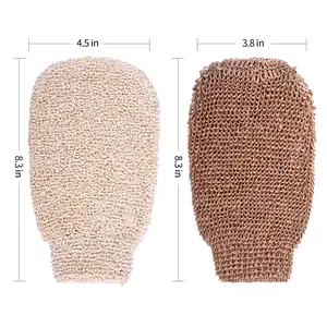 Double Sided Available Exfoliating Hemp Bath Shower Gloves Mitt and Body Scrubber