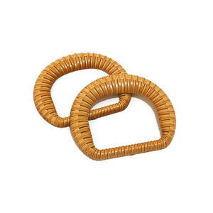 बुना बांस रतन लट Semicircular महिला बेल्ट बकसुआ अंगूठी बकसुआ बेल्ट - Product Image 3