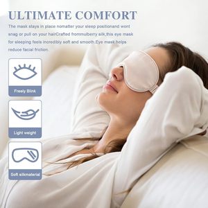 Antifaz 3D Contorneado de Seda Fría con 100% Bloqueo de Luz, Diseño de Espuma Viscoelástica para la Nariz sin Presión, Ideal para Siesta en la Oficina, Logotipo Personalizado - Product Image 3
