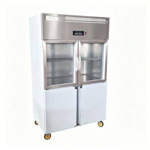 Factory Direct Commercial 4-Door <b>Kitchen</b> Refrigerator Top Glass Bottom Solid Door Upright Fridge Cool Large Capacity PST-C4C SMA - Product Image 2