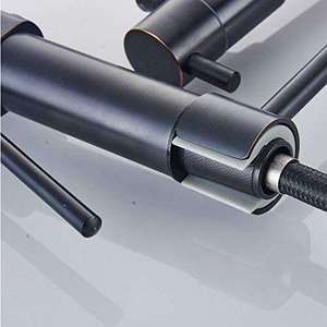 Grifo de cocina gourmet extraíble <span class=keywords><strong>con</strong></span> muelle, negro cepillado, de un solo grifo, para proyectos de apartamentos de alquiler - Product Image 4