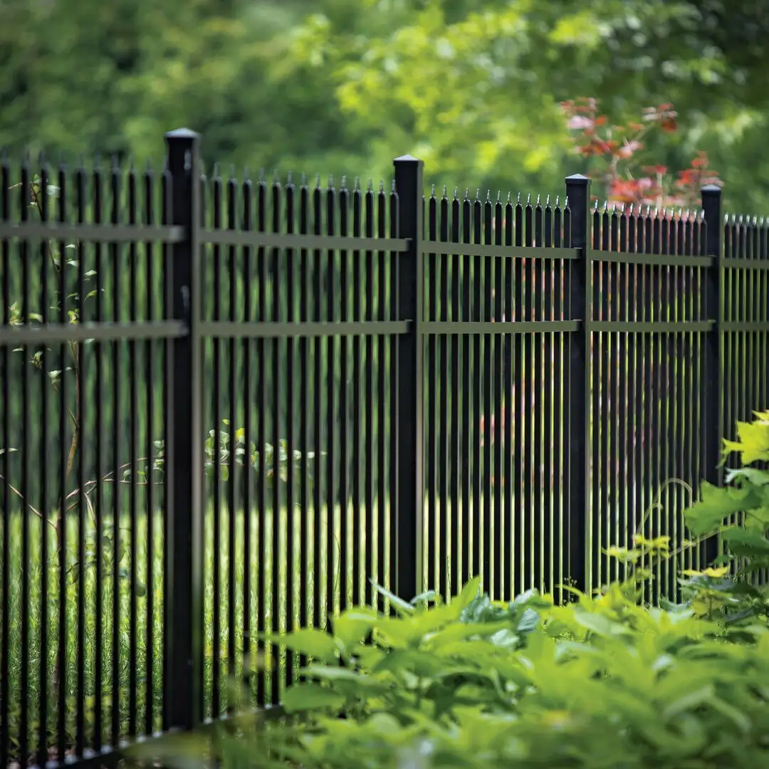 High standard quality wrought black villa metal fence panels iron fence