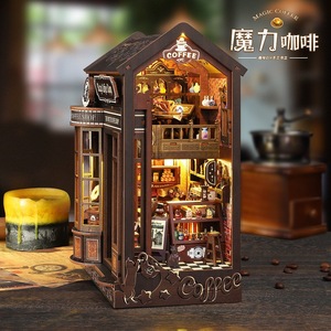 <b>Magic</b> Coffee Diy Wooden House <b>Model</b> SL23 1:18 Scale Coffee Shop Miniature Toy For Youth Gift - Product Image 4