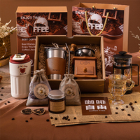Coffret Cadeau Kit Café Portable – Tasse de Voyage en Acier Inoxydable, Moulin Manuel, Sac à Grains – Combinaison Personnalisée pour le Camping
