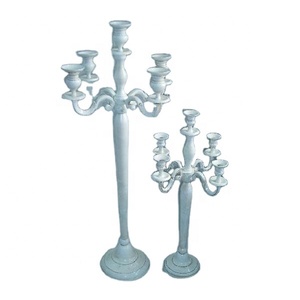 เชิงเทียนอะลูมิเนียมสีขาวสำหรับงานแต่งงาน ตกแต่งบ้าน เชิงเทียนโลหะ ที่ใส่เทียน - Product Image 1