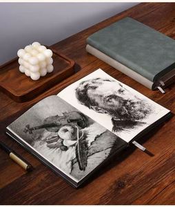 Carnet de dessin et d'agrandissement A5 à spirale avec couverture en cuir épaisse, personnalisable, idéal pour la copie manuelle – Cadeau - Product Image 4