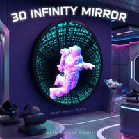 Zhilin Nouveau Design Enseigne Miroir Infini à Texte Personnalisé, Enseigne Néon Artistique, Décorations Néon pour Chambre, Enseigne de Bar, Enseigne Néon Personnalisée, Art Mural