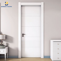 Portes d'intérieur qualifiées en WPC porte en bois prémontée à panneau polonais étanche pour la maison vente en gros