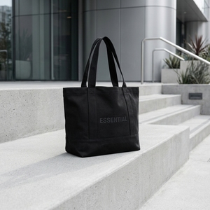 Sacs fourre-tout en toile de coton surdimensionnés avec logo personnalisé, réutilisables, durables, grands sacs de courses avec fermeture éclair - Product Image 4
