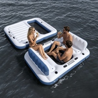 Île flottante gonflable multi-personnes grande capacité, matelas pneumatique double usage pour fêtes et rassemblements estivaux