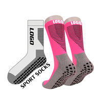 Ventes directes d'usine de genouillères de football antidérapantes personnalisées, chaussettes antidérapantes de football/basket-ball/hockey sur glace