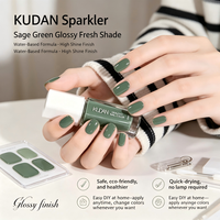 Vernis à ongles KUDAN vert frais, pelable à l'eau, séchage rapide, facile à retirer, sans lampe UV, CPNP HALAL ISO22716 OEM, faible MOQ