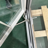 Ventana Abatible Grande de Vinilo Blanco, Ventanas de Manivela de UPVC Duraderas con Rejillas de Vidrio de PVC, Estilo Americano, Venta al por Mayor de Fábrica