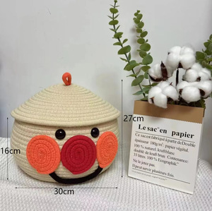 Factory Hot Sale <b>Storage</b> <b>Baskets</b> Woven Cotton Rope <b>Basket</b> Organizing Home Decoration - Product Image 3