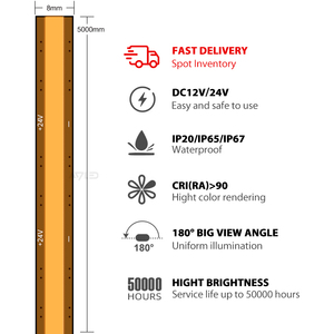 Cri90 <span class=keywords><strong>LED</strong></span> Strip <span class=keywords><strong>Lights</strong></span> COB <span class=keywords><strong>LED</strong></span> trang trí đèn 8 mét Trắng DC12V 24V Độ sáng cao linh hoạt uốn cong <span class=keywords><strong>Led</strong></span> <span class=keywords><strong>Pixel</strong></span> chuỗi ánh sáng - Product Image 6