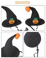 Direkt vom Hersteller: Halloween-Haustier-Zaubererhut mit Verschiedenen Mustern - Kürbis, Geist, Fledermaus - Partydekoration, Einfach zu Tragender Hunde- und Katzen-Cosplay-Hut