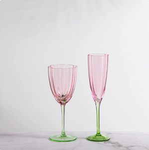 Juego de Copas de <span class=keywords><strong>Vino</strong></span> Estilo Francés, Elegantes Copas de Champán con Diseño de Pétalos, Copas de <span class=keywords><strong>Vino</strong></span> Blanco de Cristal Premium - Product Image 2