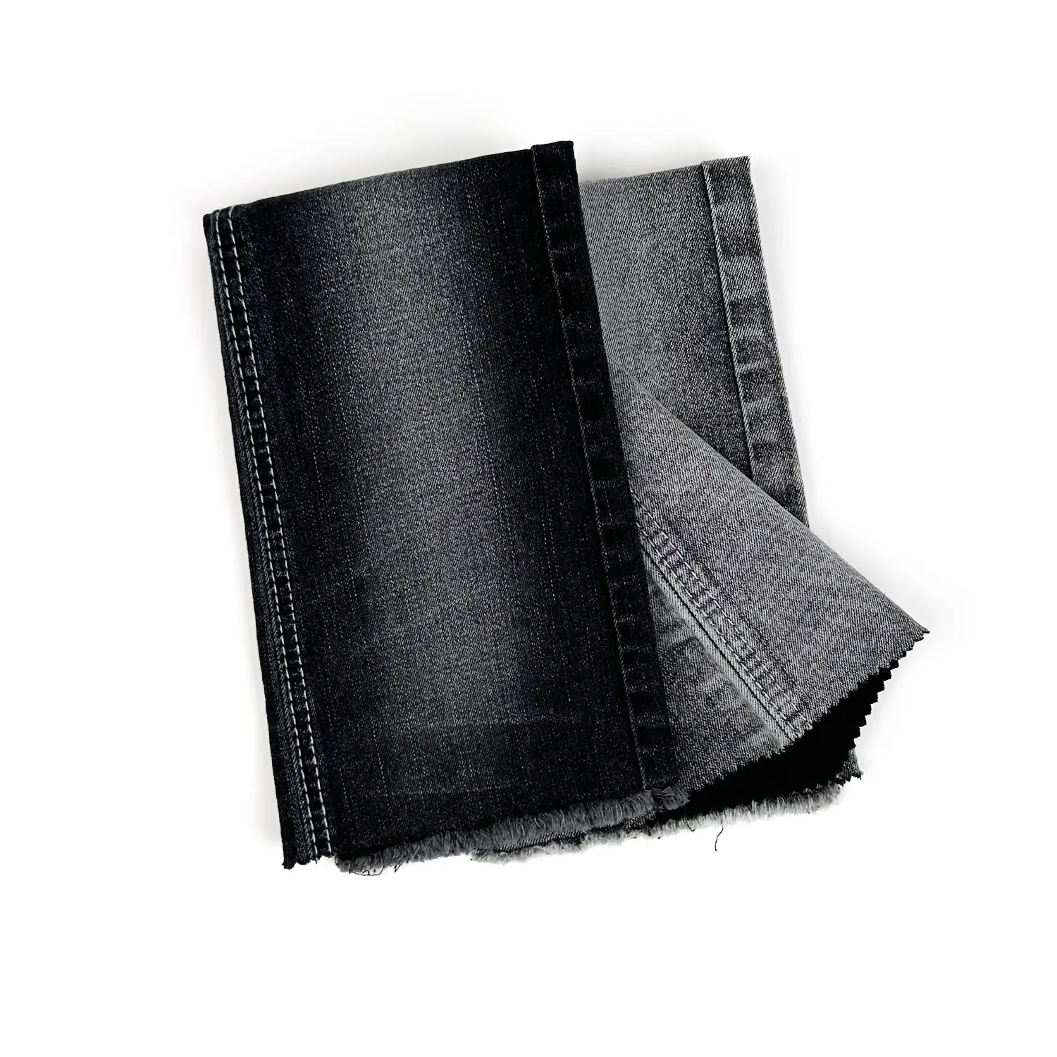 Stock 10s jeans tissu TR denim tissu noir visage noir botton jeans tissu avec flammé pour hommes denim fabricants avec vente en gros