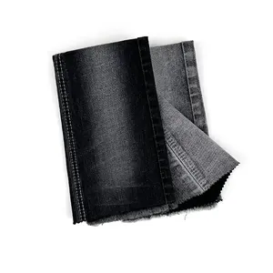 Stock 10s Jeans Fabric TR Denim Fabric Black Face Black Botton Jeans Fabric With Slub For Men Denim Manufacturers With Wholesale