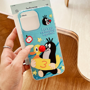Custodia <span class=keywords><strong>Protettiva</strong></span> per <span class=keywords><strong>iPhone</strong></span> <span class=keywords><strong>XR</strong></span> e Apple 16 Pro con Effetto Ondulato Acquatico e Design Carino a Forma di Talpa Nuotante - Vendita all'Ingrosso - Product Image 6