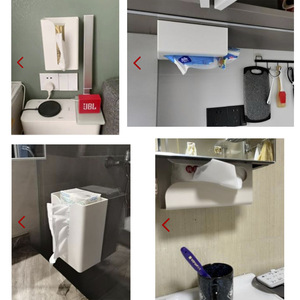 Plastic Tissue Box <b>Storage</b> <b>Container</b> Rectangle Dustproof Standing Type For Bathroom Pull Out Tissues Neatening <b>Storage</b> - Product Image 2