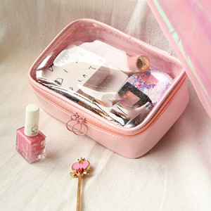 Pochette cosmétique en PVC laser, organiseur de voyage Macaron, organiseur cosmétique coloré style Hyuna - Product Image 2